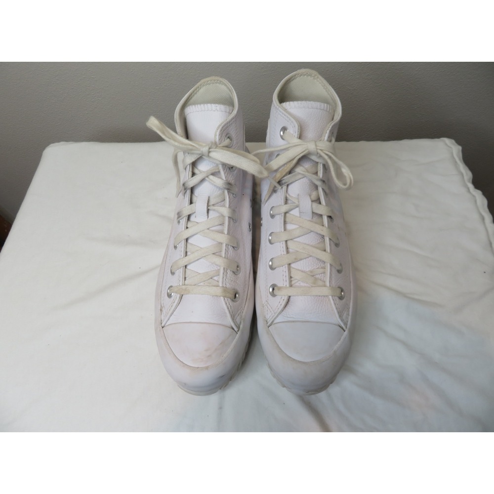 Converse Chuck Taylor All Star Lugged 2.0 High White Leather Platform Sneakers